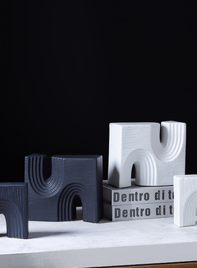 创意几何拱门形工艺品书挡玄关展示柜酒柜电视柜装饰品