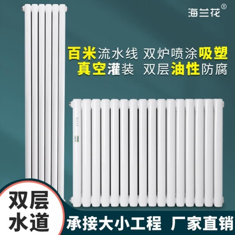 暖气片家用钢制二柱壁挂式水暖立式彩钢散热器集中采暖卫生间明装