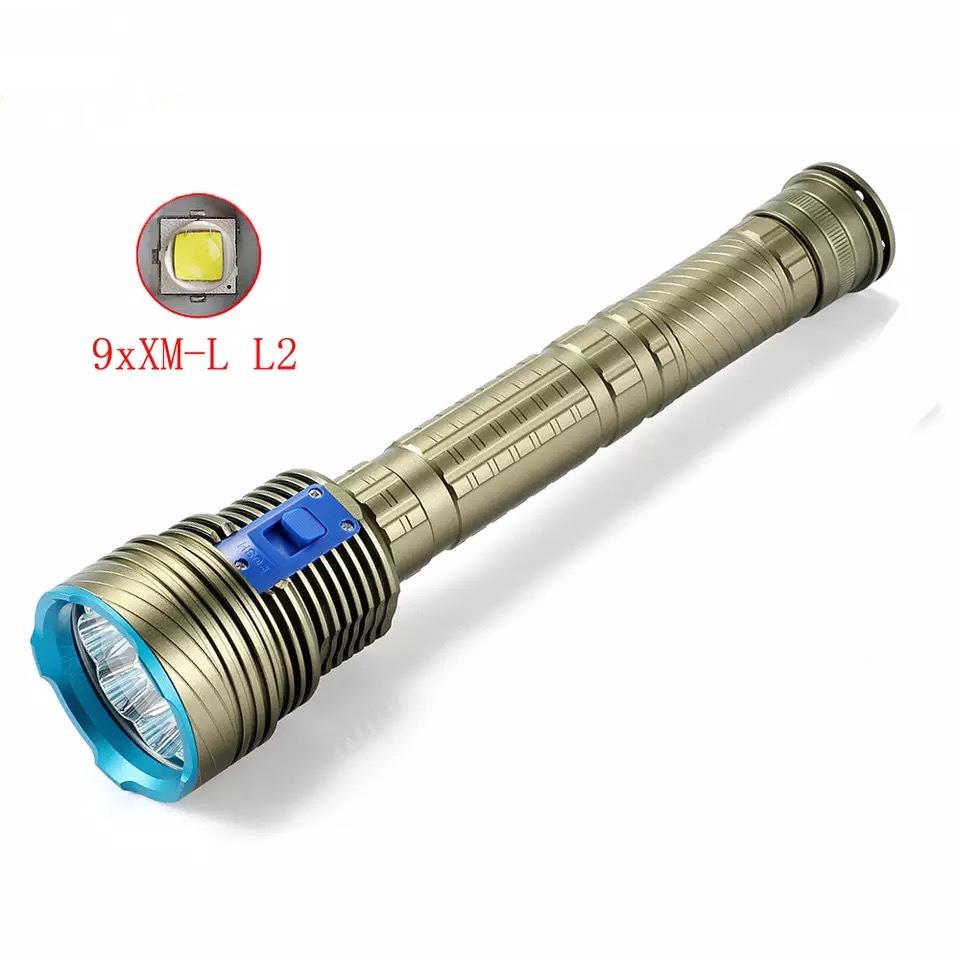 DX9 S潜水手电筒9颗T6/L6灯大功率9000流明磁控开关潜水工厂现货