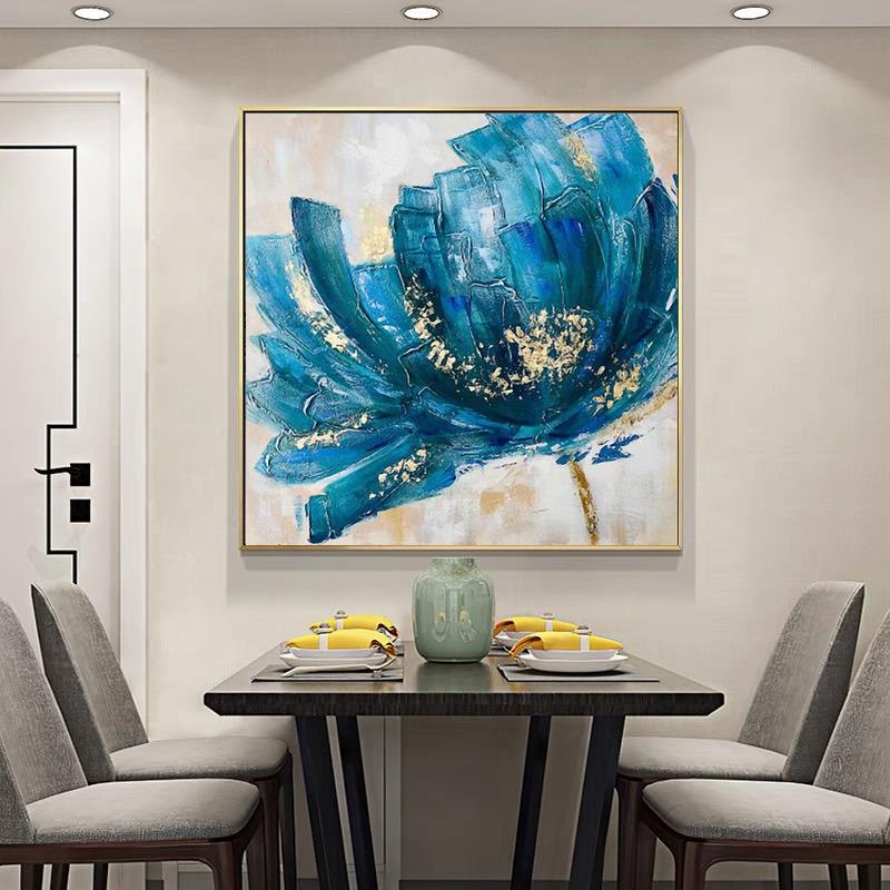 大芬油画村纯手绘油画餐厅挂画简约现代抽象立体画客厅卧室装饰画