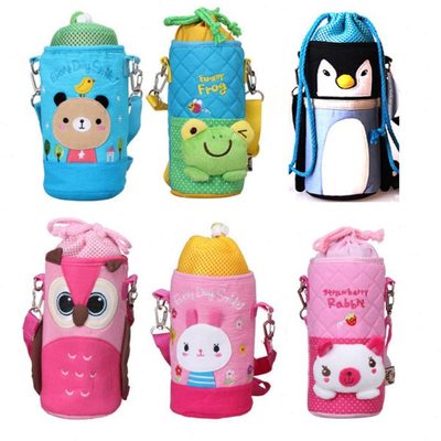杯套 儿童吸管杯提绳创意背带卡通保护套防摔可爱水壶套子水杯套