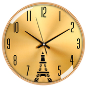 创意现代酒店大堂宾馆金属圆形静音客厅卧室挂钟金色钟表