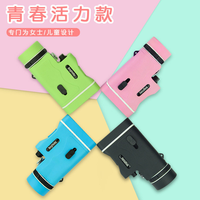 户外出行带灯激光单筒望远镜高倍高清儿童学生手持便携望远镜