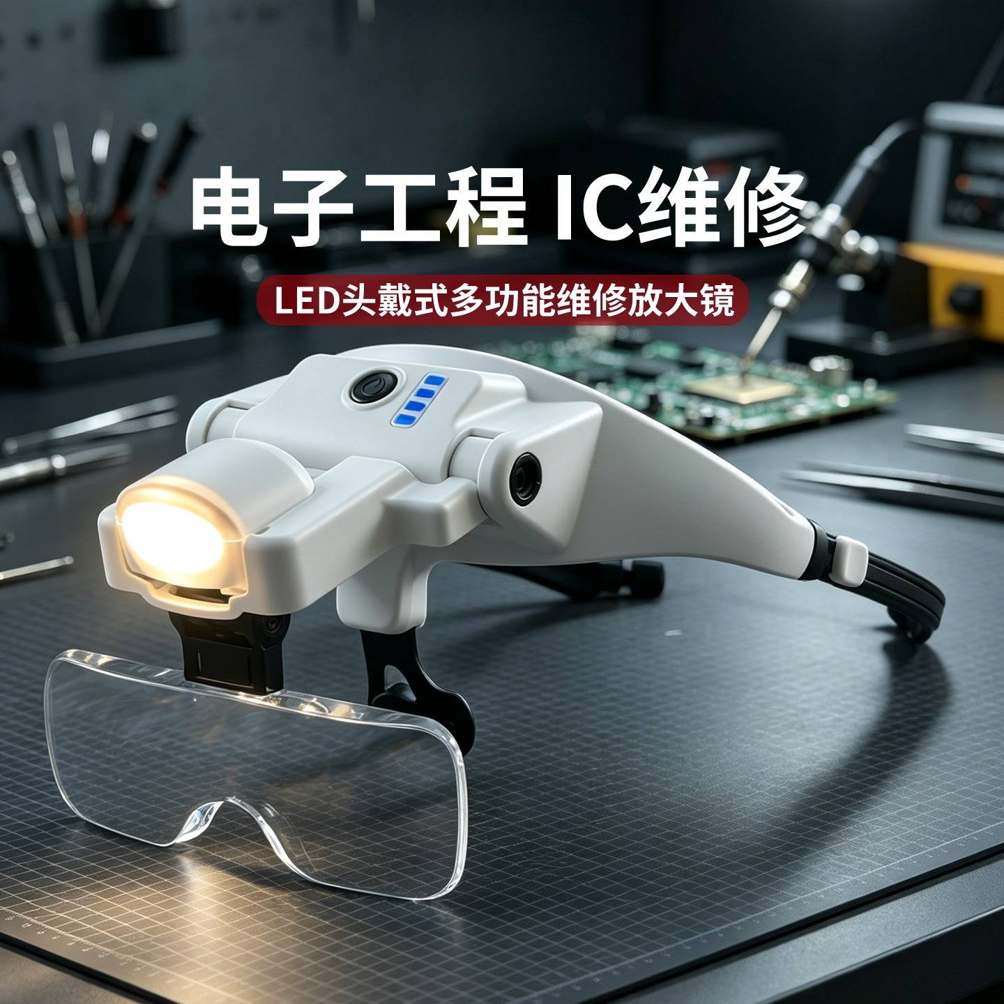 带led灯头戴式便携放大镜