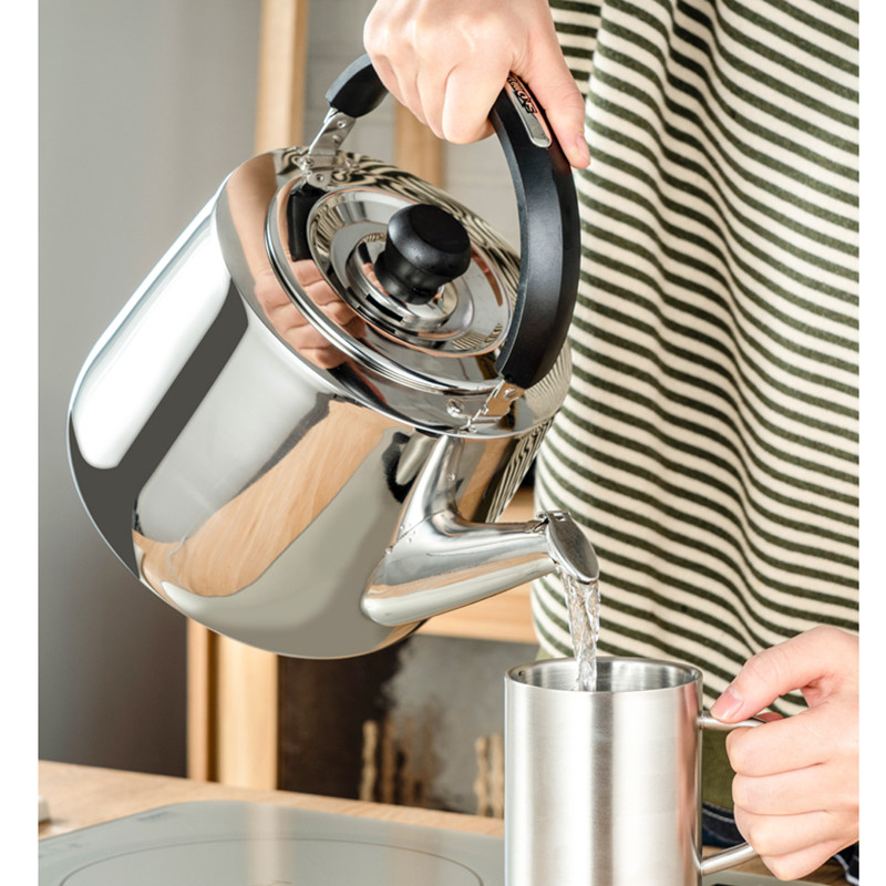 SND顺达304不锈钢烧水壶鸣琴B音高身广口直身开水壶燃气电磁炉通