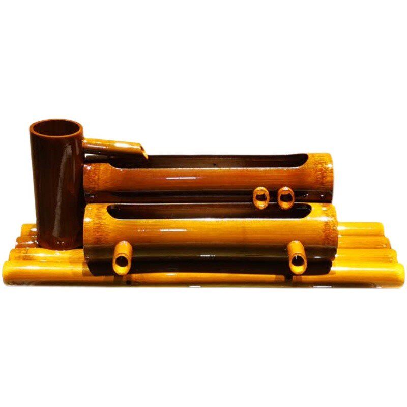 陶瓷鱼缸竹子圆缸瓷缸增氧上置过盒鱼缸过循环系统,家居饰品,流水摆件,淘宝优惠券,粉丝福利购,淘宝优惠卷