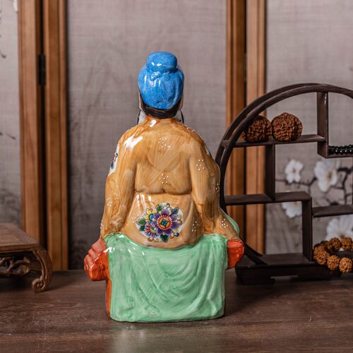 手工彩绘鲁班祖师爷像 木工神匠工匠班门弄斧神像供奉