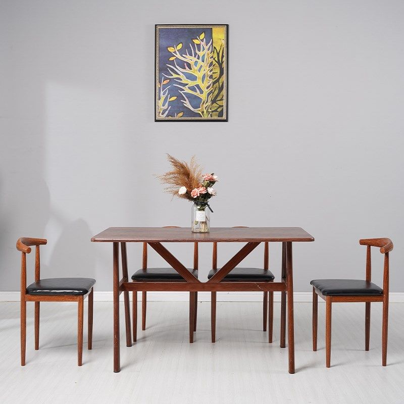 餐桌椅长方形桌子方桌铁艺牛角椅吃饭餐桌饭桌经济小户型家用,住宅家具,板木餐桌,淘宝优惠券,粉丝福利购,淘宝优惠卷