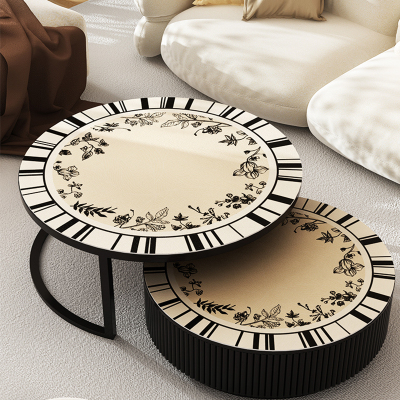 高级感圆形茶几垫c桌布防油防水免洗防烫餐桌垫圆桌桌布饭桌垫