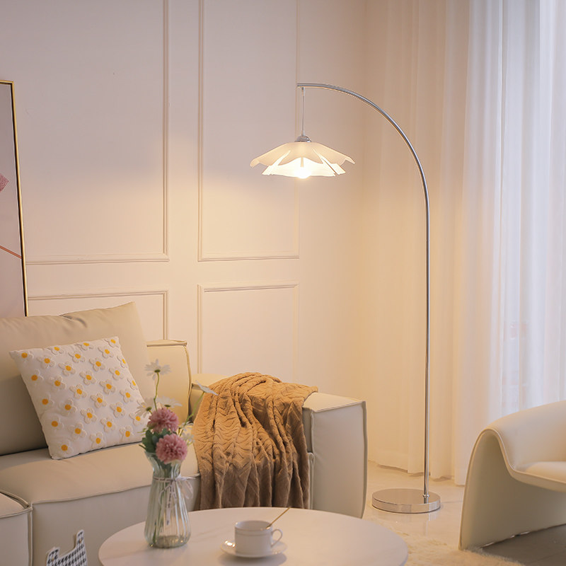 法式奶油风落地灯客厅钓鱼沙发旁装饰卧室床头氛围级感台灯