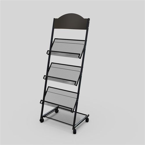 杂志架带轮宣传册折页户型图资料报刊架银行营业厅落地金属展示架