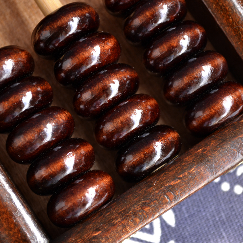 3档7珠木质算盘密底带底板实木算盘学生便携口袋短款小算盘珠心算