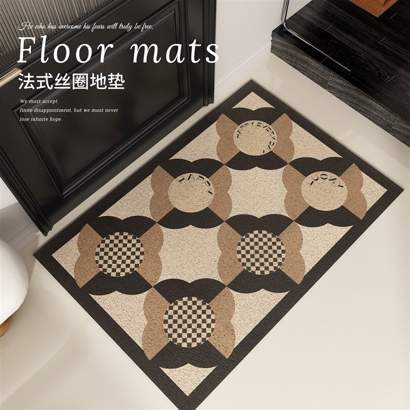 法式高级感入户门地垫丝圈进门门口玄关一冲即净防滑耐磨地毯除尘