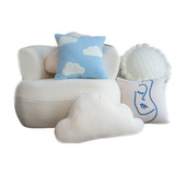 抱枕爱女生云朵蓝色系奶油风枕客厅沙发靠枕软包飘床头靠垫