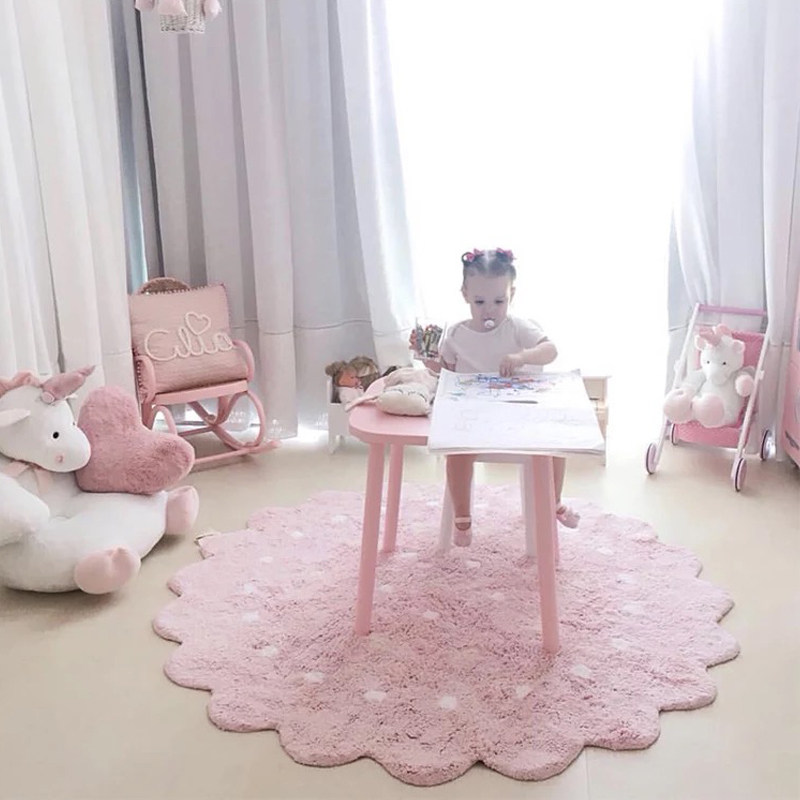 in饼干全棉圆形地毯女孩卧室床边地垫男孩写字椅吊篮地板保护垫,居家布艺,地毯,淘宝优惠券,粉丝福利购,淘宝优惠卷