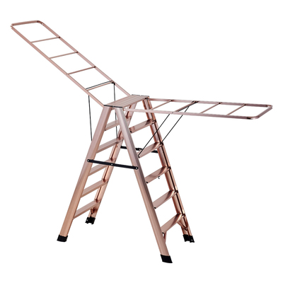 铝合金家用折叠梯子两用晾衣架室内多功能落地翼型人字楼梯加厚