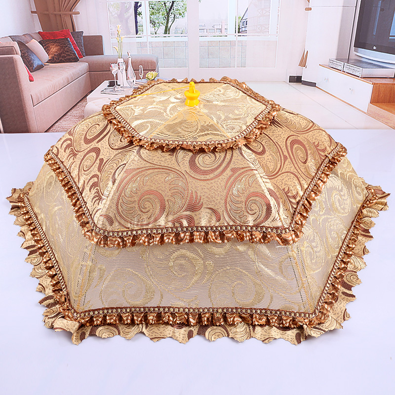 大号家用圆形菜罩可折叠饭菜罩餐桌罩食物罩防蝇剩菜碗伞盖菜罩子