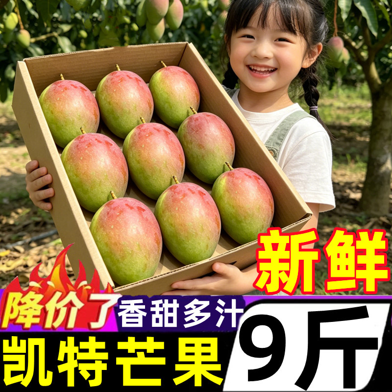 正宗四川攀枝花凯特芒果青皮芒果