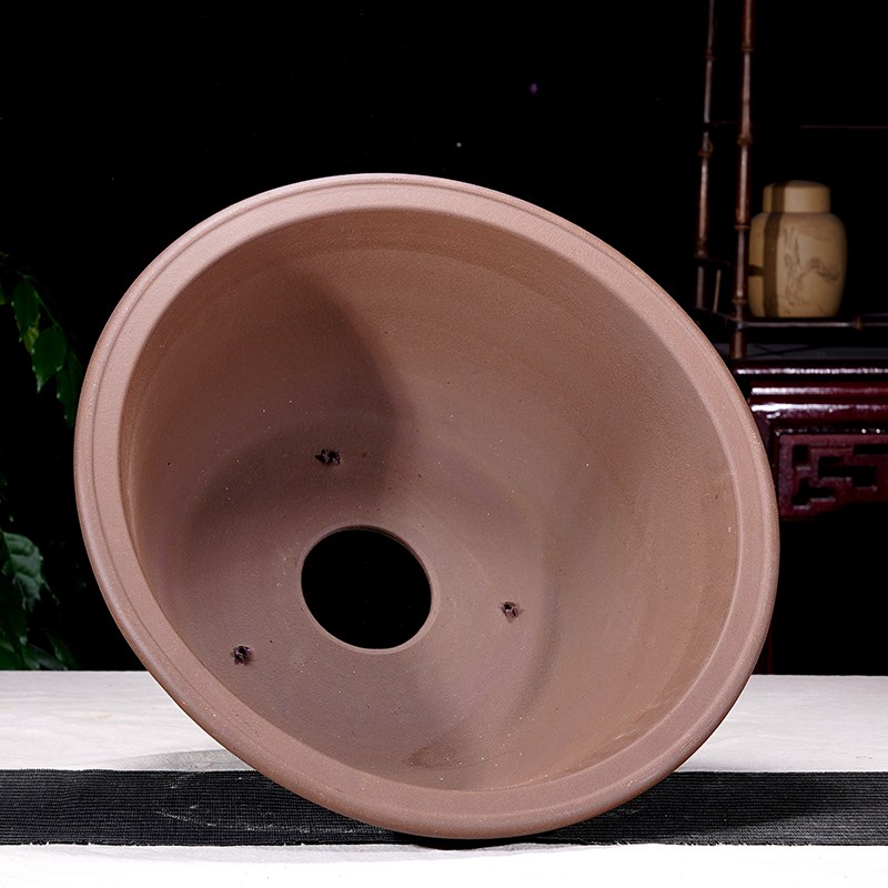 紫砂特大口径花盆圆形碗盆种树种菜室外树桩金弹子阳台陶瓷盆景盆
