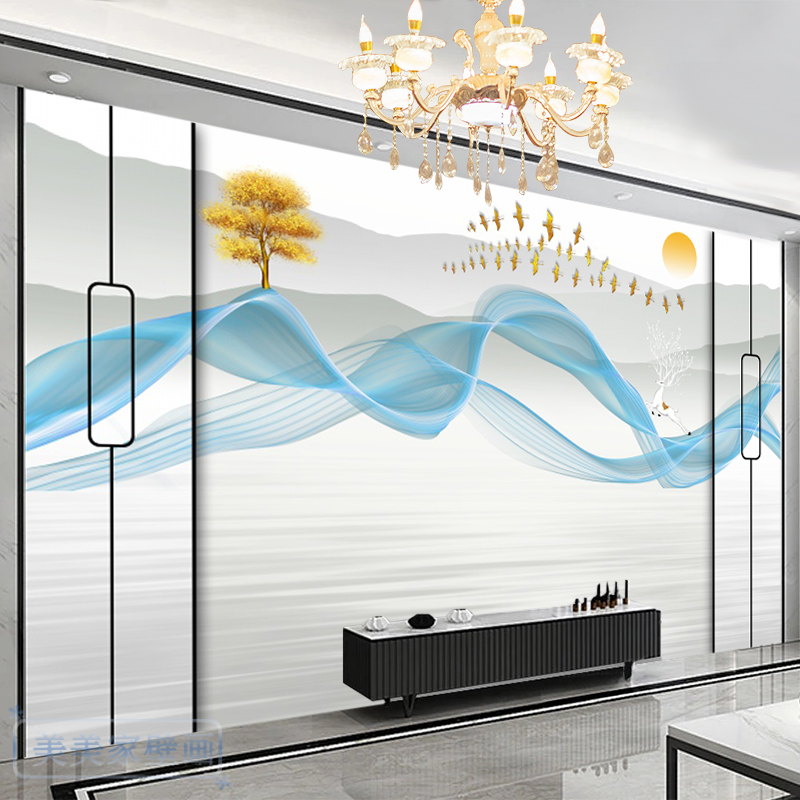 电视墙壁纸客厅背景墙墙布大气简约现代墙纸8d立体壁布壁画