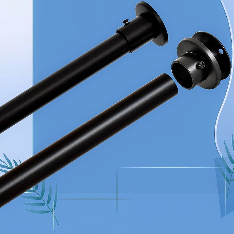 沛晴 烤漆挂衣杆衣柜黑色衣架挂杆 浴帘横杆阳台不锈钢窗晾晒撑杆