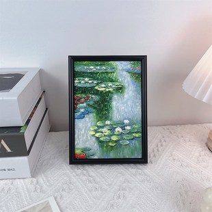 莫奈睡莲美欧式 饰画挂画客厅卧室复古相框小物件 油画装