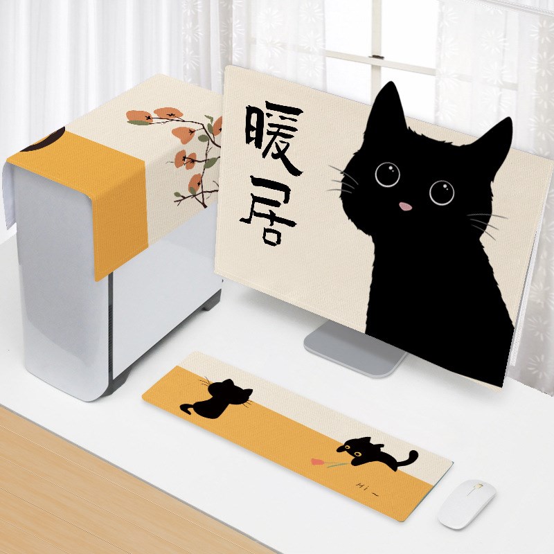 新款台式电脑机显示器键盘防尘罩三件显示屏机箱全包散热盖布