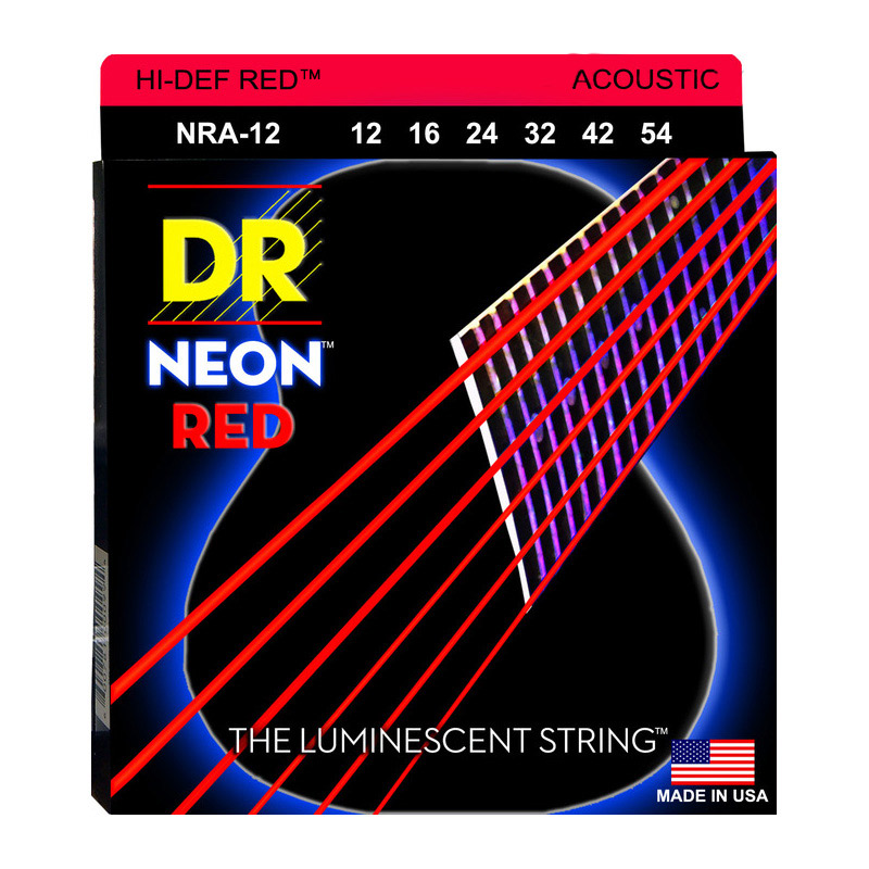 DR NEON霓虹 荧光民谣吉他弦彩色木吉他琴弦 -5  多色混色可选