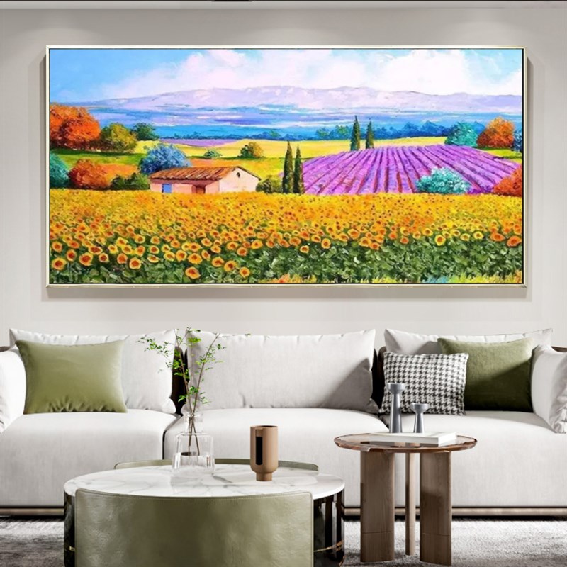 数字油画diy填色油彩画客厅欧式风景花卉装饰画大幅手绘简约轻奢图片