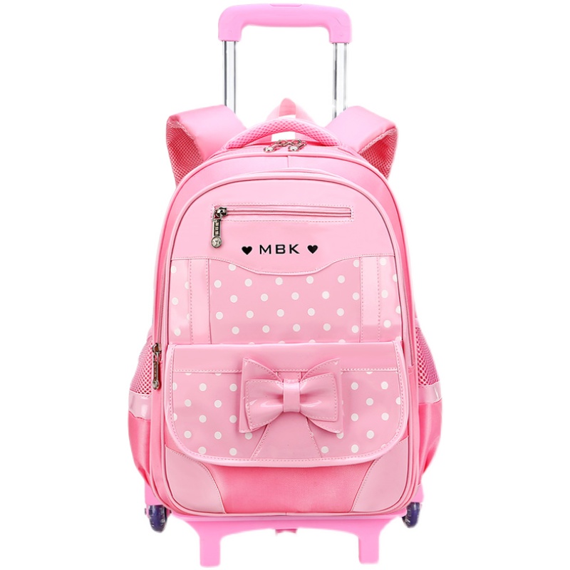 PU儿童拉杆书包女孩小学生公主1-3-6年级大容量六轮爬楼防水