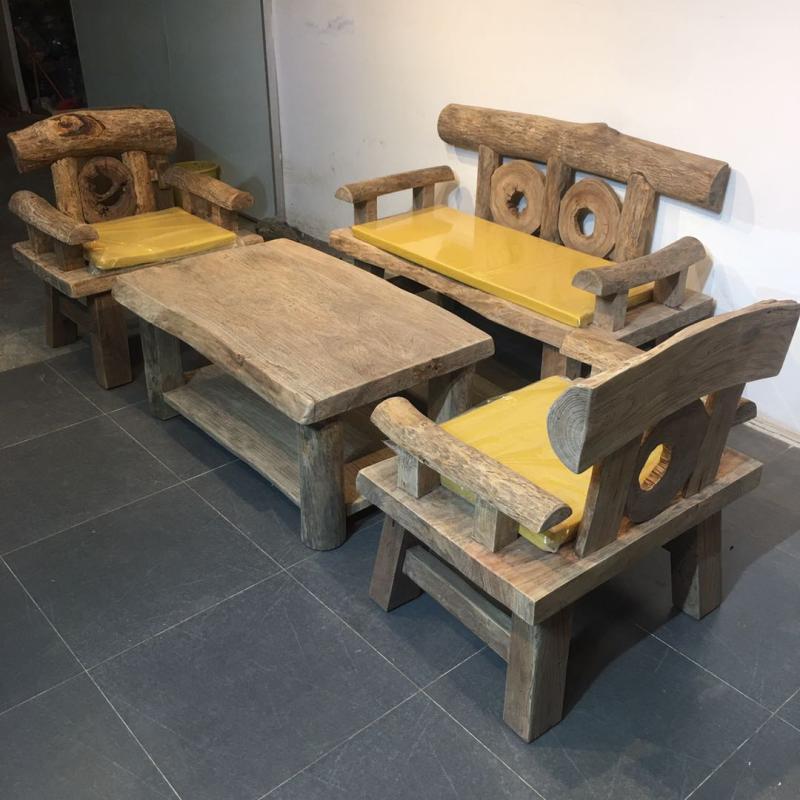 原生态实木沙发三人长椅单人客厅小户经济型香樟木做旧家具