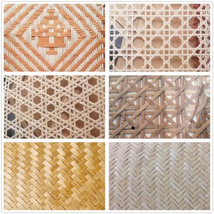 竹席屏风天板吊顶镂空装饰竹编隔断屏风井字竹编网墙面装修竹席