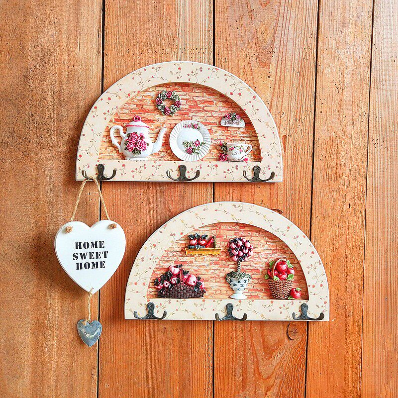 欧式经典挂衣架木质入户玄关装饰挂钩壁挂时尚创意卧室衣帽钩