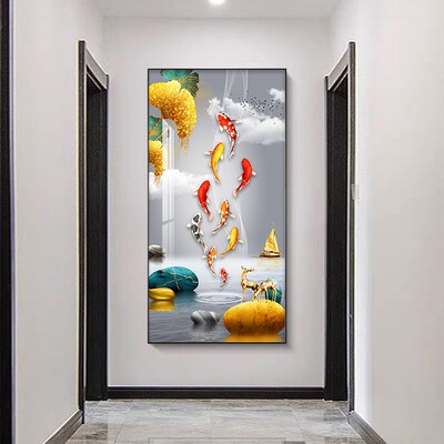 玄关装饰画现代入户正对进门墙壁挂画新玄幻走廊过道壁画