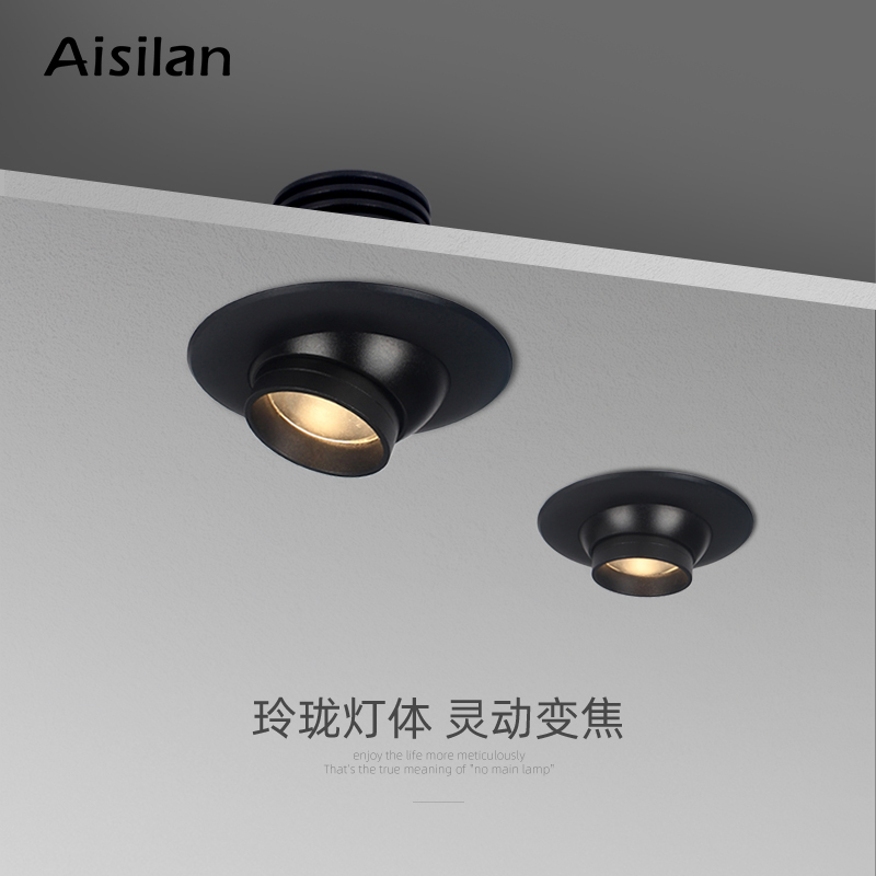 爱斯兰LED变焦牛眼聚光珠宝柜台灯客厅卧室厨卫天花孔灯无灯