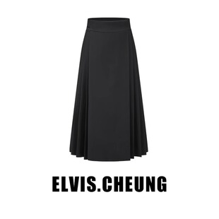 ELVIS.CHEUNG开运秋季新品极简新中式精纺绮绒毛边提花里马面裙