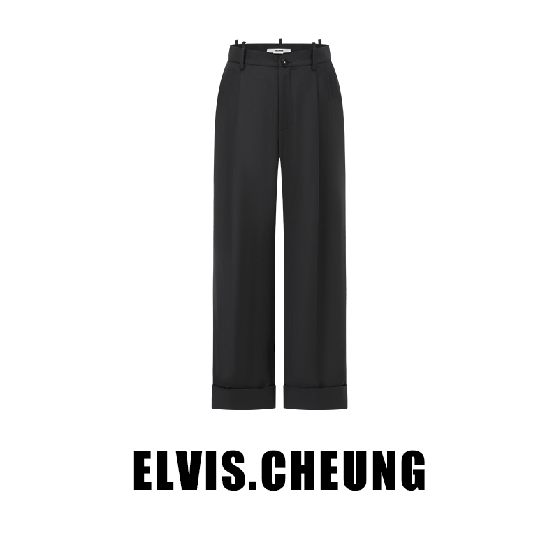 ELVIS.CHEUNG春夏新品设计师款花苞直筒裤西装长裤百搭西裤女
