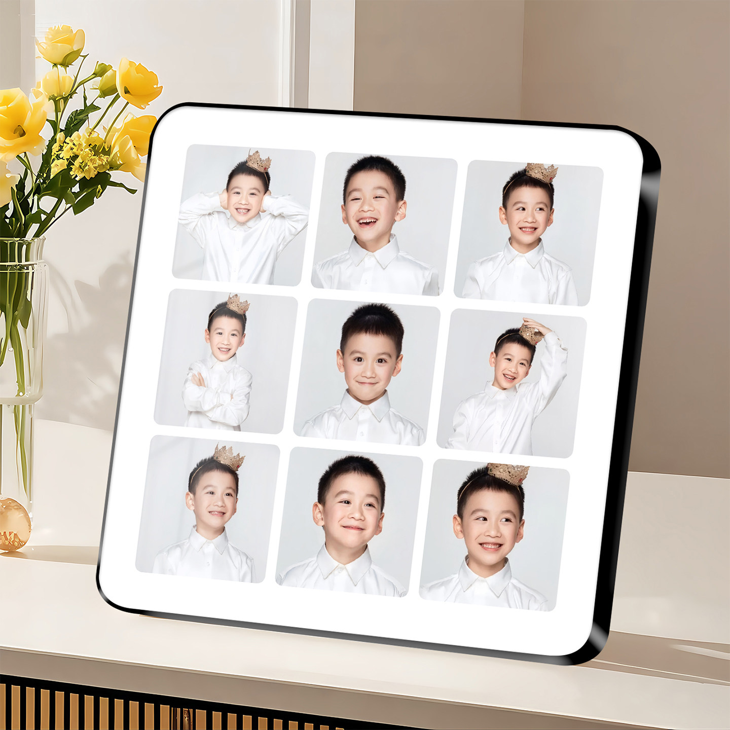 九宫格相框摆台照片定制挂墙做成相册框儿童宝宝水晶加打印洗相片,家居饰品,相框/画框,淘宝优惠券,粉丝福利购,淘宝优惠卷
