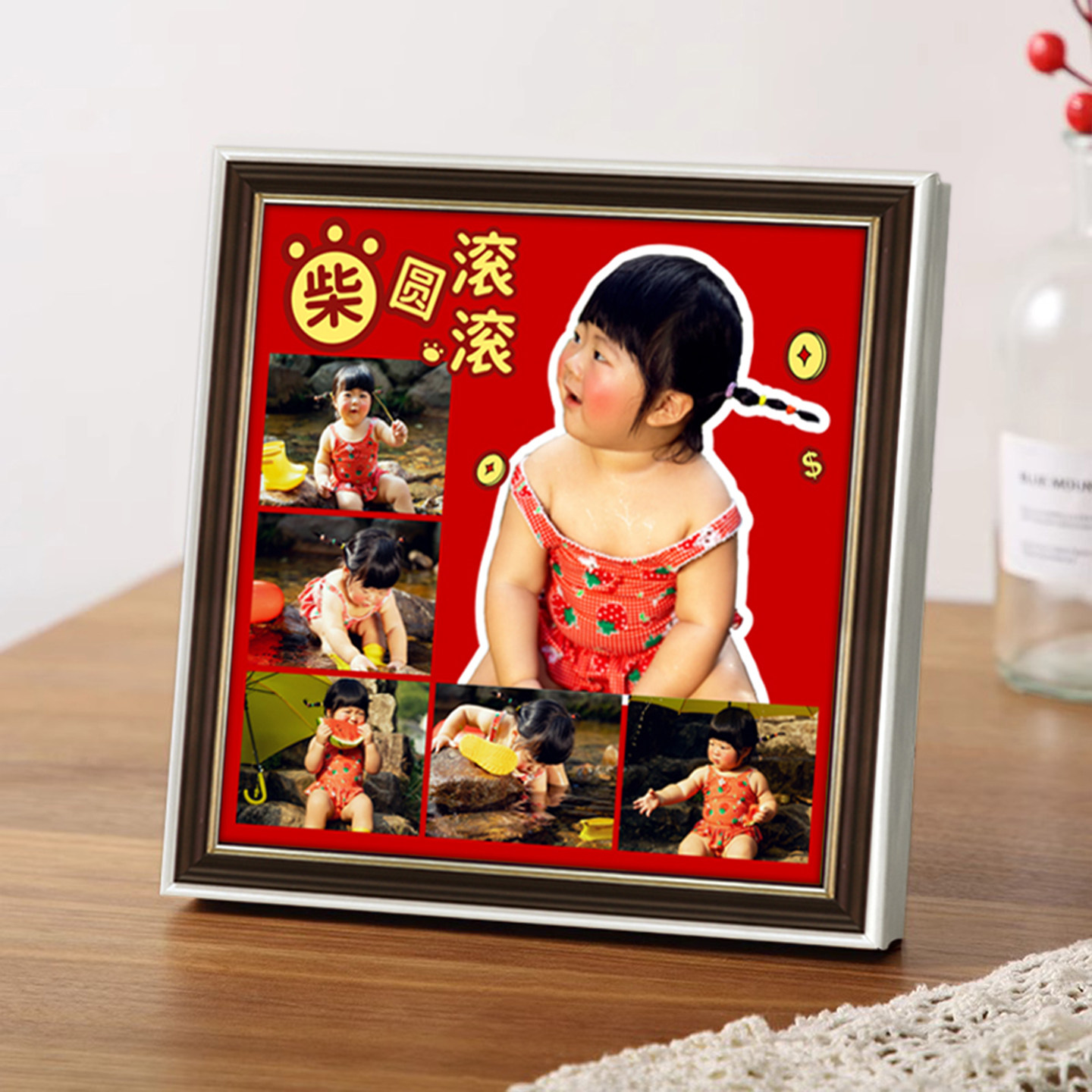 创意宫格实木相框摆台照片diy