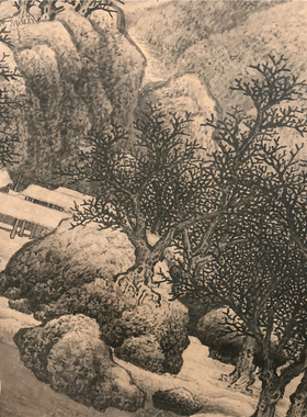 北宋 范宽 雪景寒林图 宋画精品立轴国画微喷复制饰画