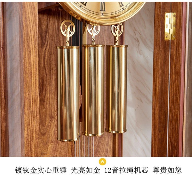 肯宁家刺猬紫檀红木全实木音落地座钟豪华械客厅