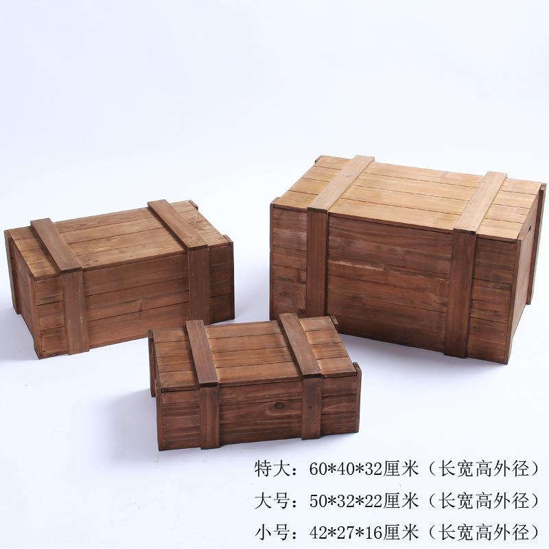 中式复古长方形装饰大号木箱摆件道具服装实木收纳箱摄影盒子