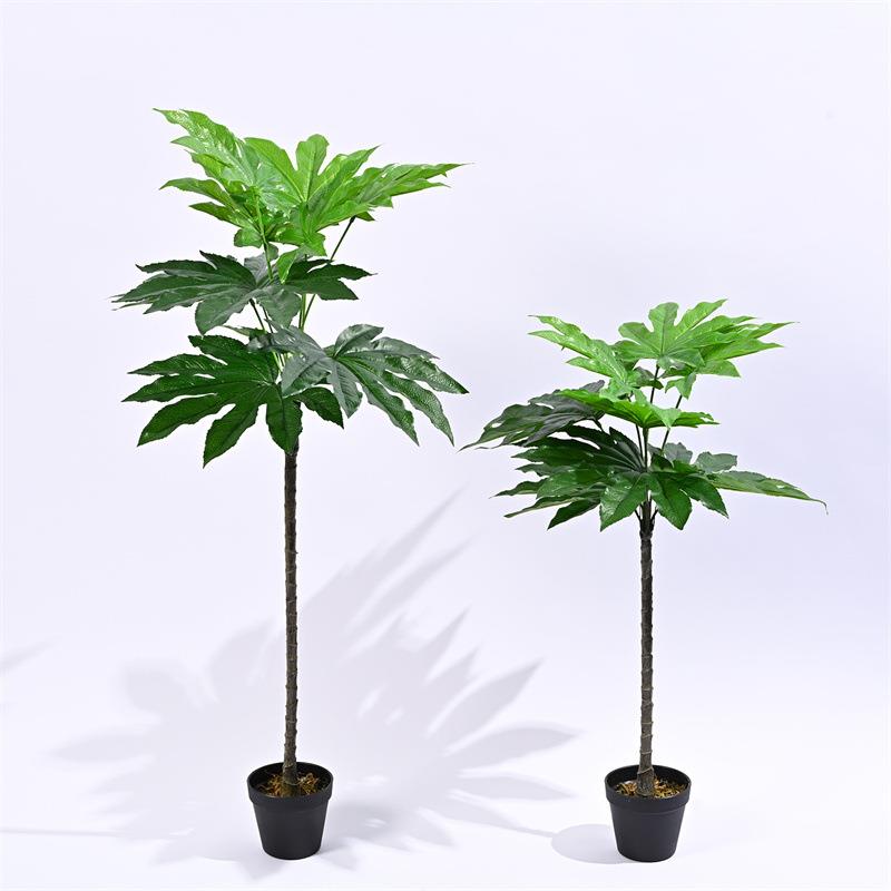室内装饰仿真植物富贵八角金盘仿真树盆栽酒店摆设家居软装摆件盆