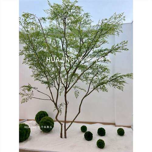 仿真南天竹绿植假树大型室内外装饰枯山水造景软装饰植物轻奢风