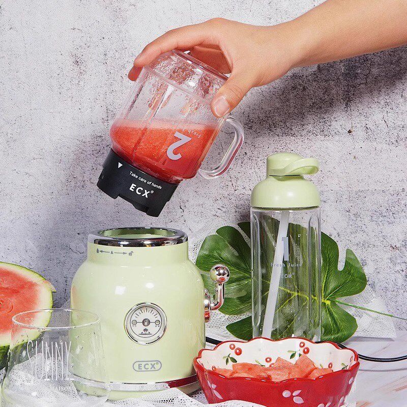 ECX榨汁机水果奶昔多功能小型便携式料理杯家用电动冰沙搅拌机