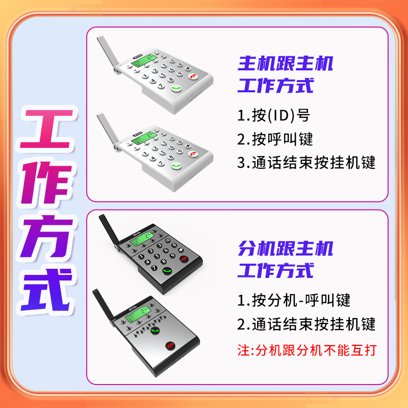 固定电话座机子母机公室无线家用楼宇对讲楼上楼下儿童呼叫器