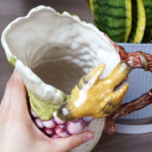 方亚釉下手绘立体浮雕陶瓷瓶精致家居装饰摆设礼品电视餐桌装饰