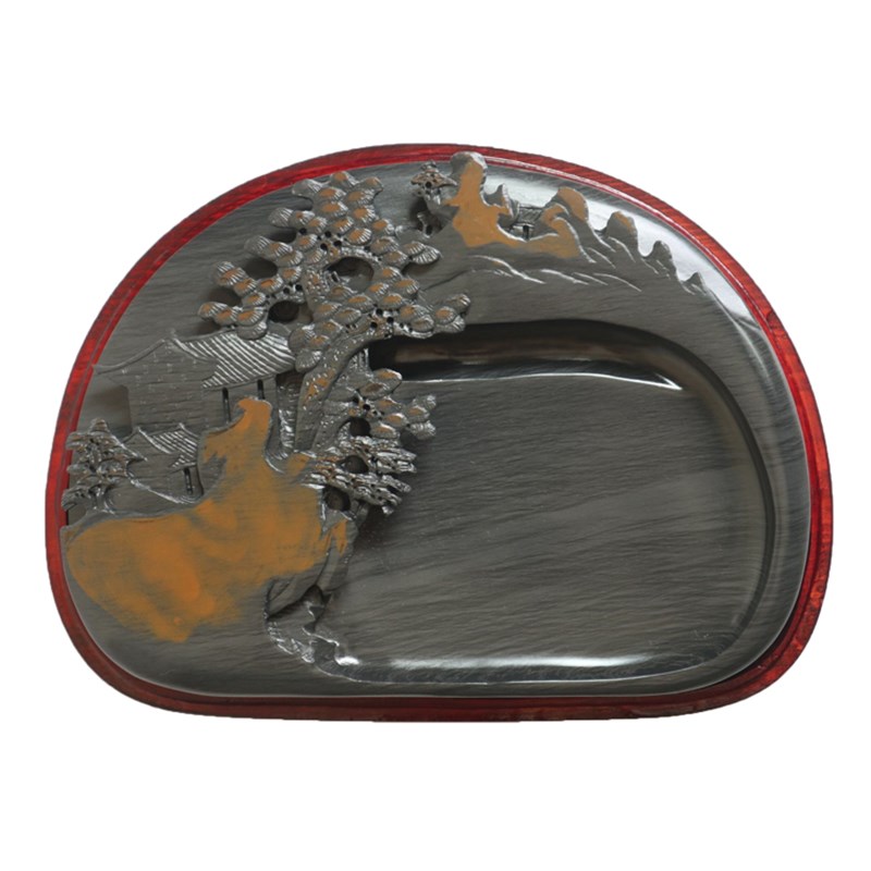 山水原石歙砚学生砚台老坑澄泥砚洮河砚端砚收藏文房四宝墨条砚