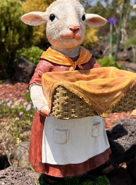 仿真小羊盆爱动物园艺装饰品庭院园多肉绿植阳台造景