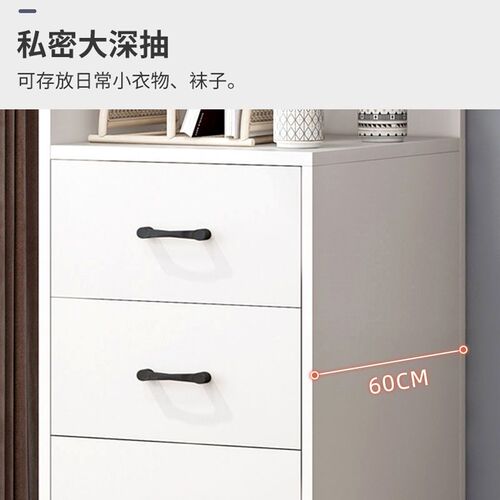 卧室实木推拉门小户型柜子现代儿童组装木质衣橱